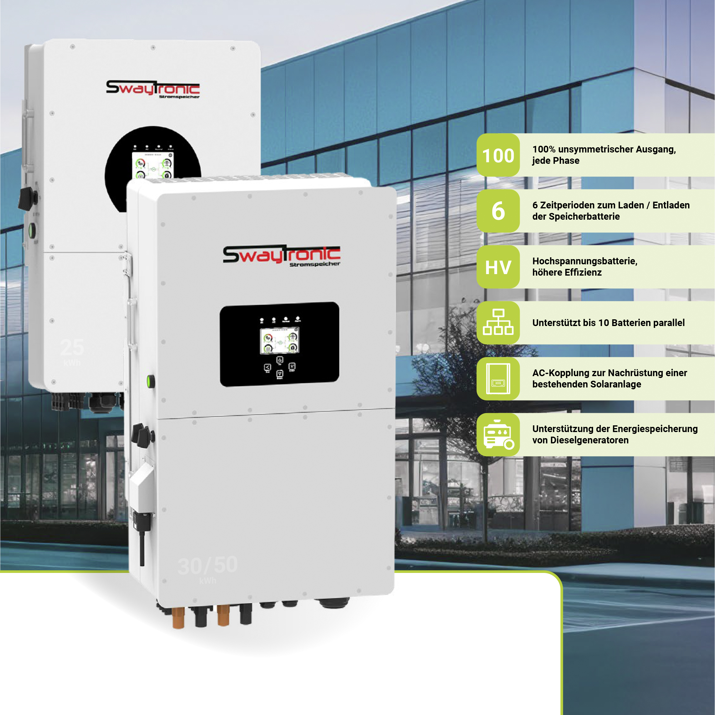 SWAYTRONIC 10KW HV-SMART-Hybrid Inverter 3PH mit Notstrom-Funktion