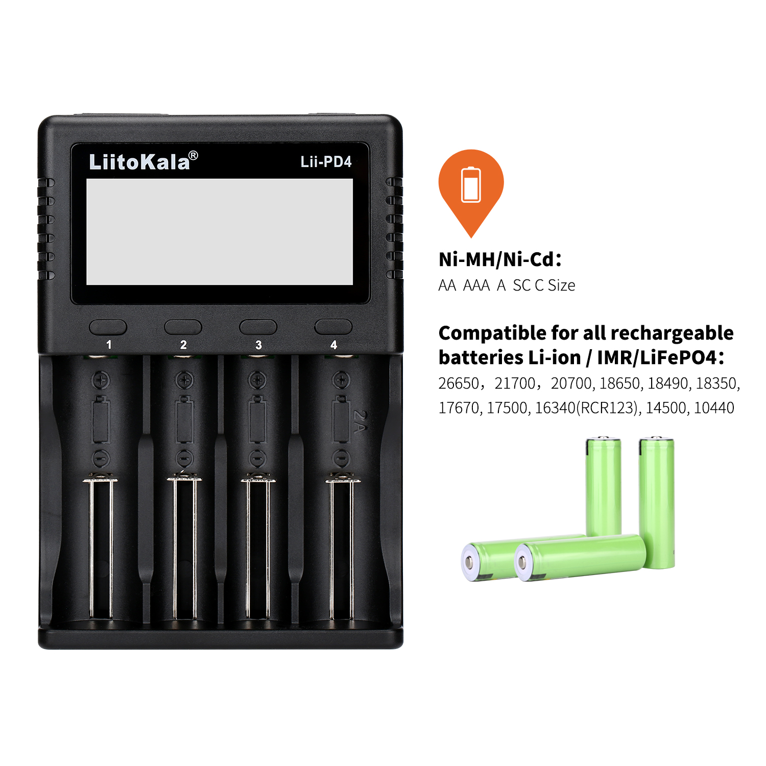 Chargeur de batterie au lithium-ion Lii-PD4