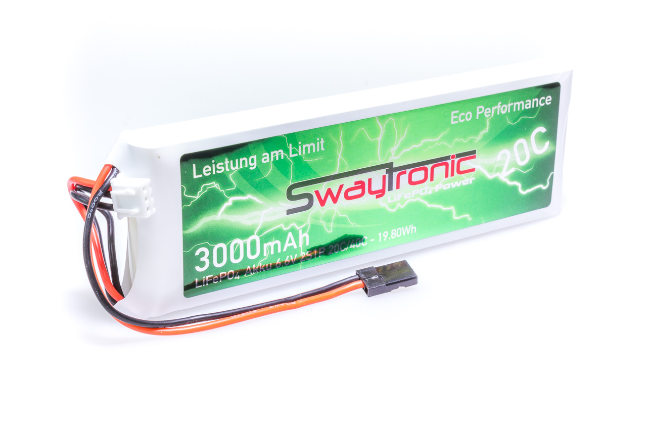 SWAYTRONIC LiFePO4 2S 6.6V 3000mAh 20C/40C JR