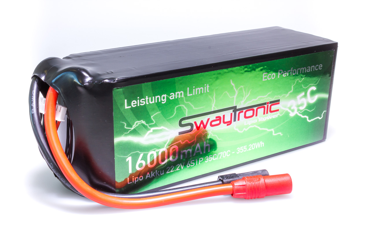 SWAYTRONIC LiPo 6S 22.2V 16000mAh 35C/70C AS150 + XT150