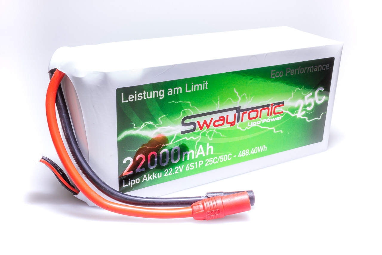 Swaytronic LiPo 6S 22.2V 22'000mAh 25C/50C AS150/XT150