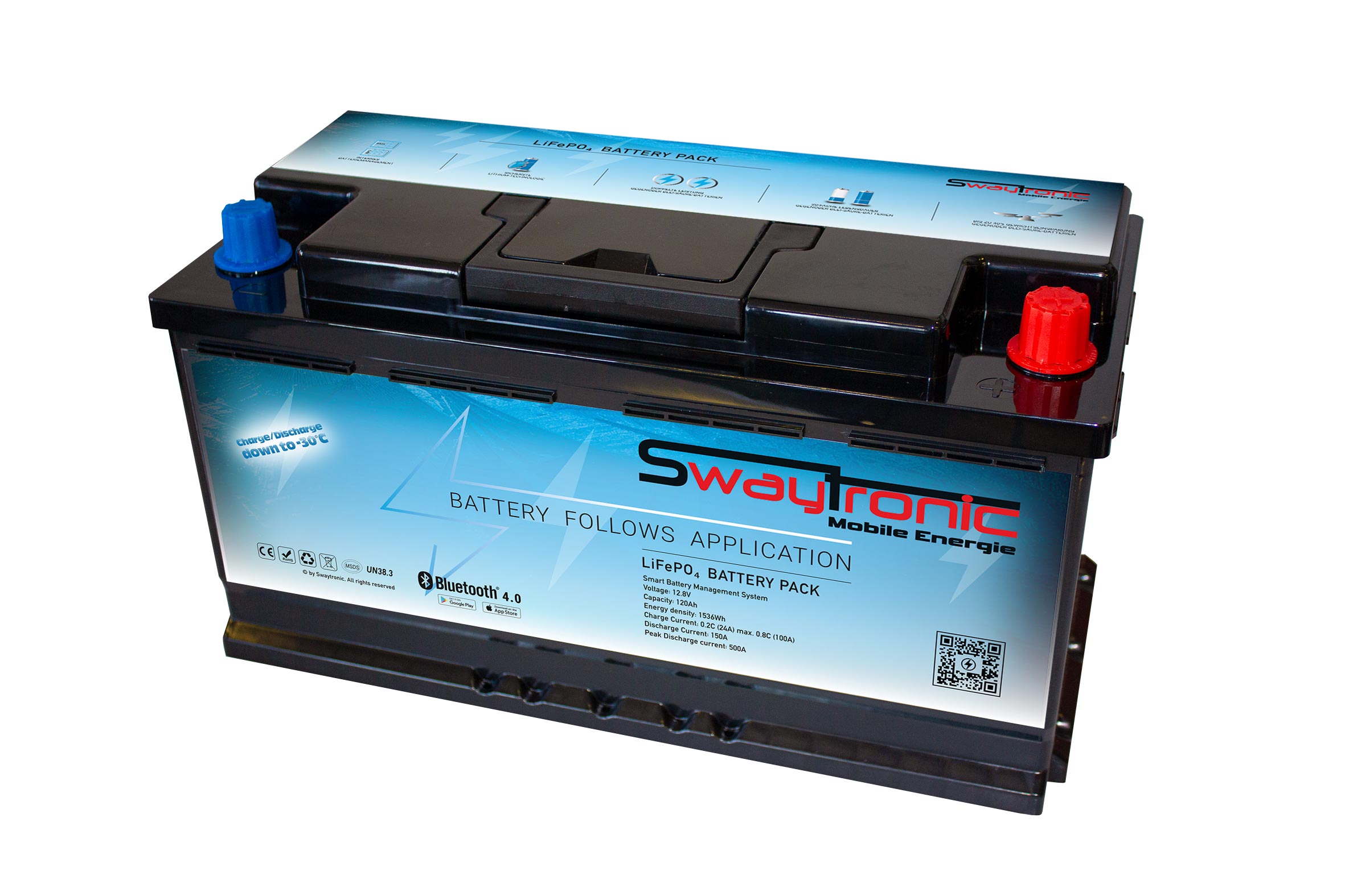 SWAYTRONIC Iced LiFePO4 12.8V 120Ah Speicherbatterie