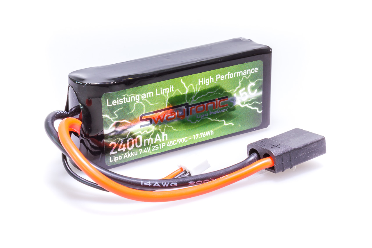 SWAY-TRX LiPo 2S 7.4V 2400mAh 45C/90C TRX 1/16