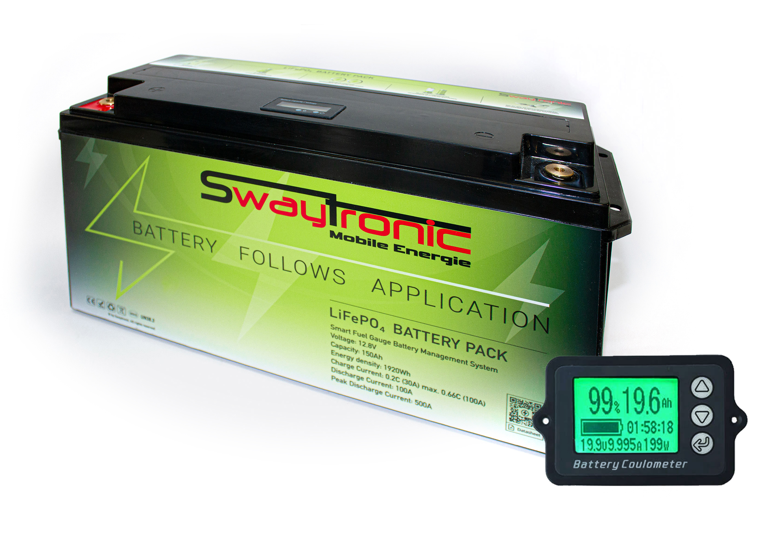 SWAYTRONIC Set LiFePO4 Speicherbatterie 12.8V150Ah