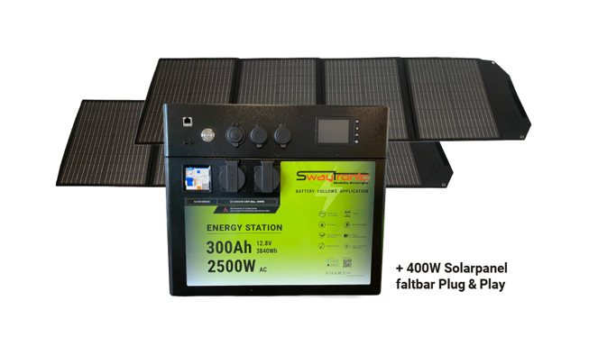 SWAYTRONIC - Kombi Energy Station 300Ah 2500W + 400W Solar