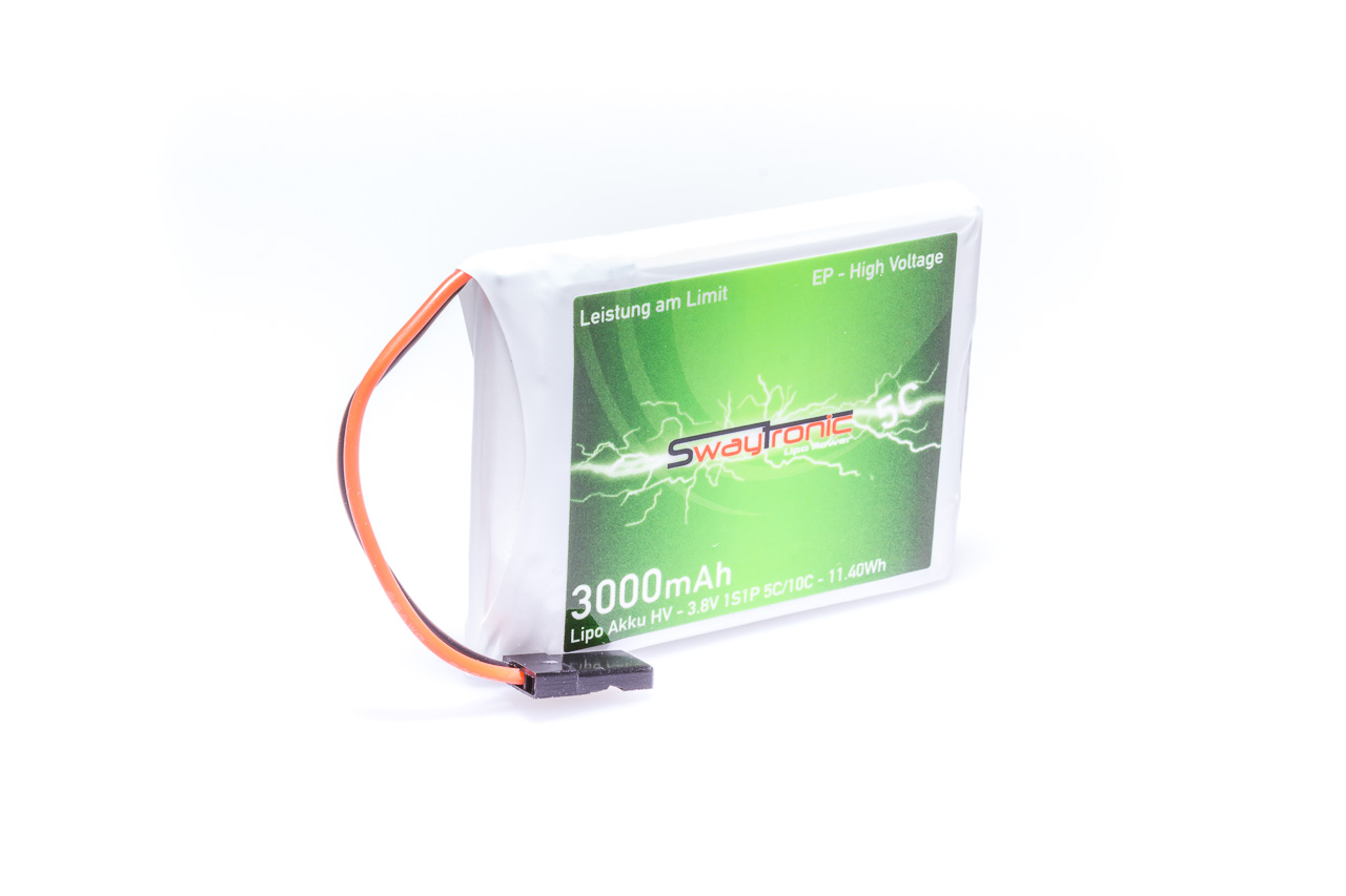 SWAYTRONIC LiPo 1SHV 3.8V 3000mAh 5C/10C JR