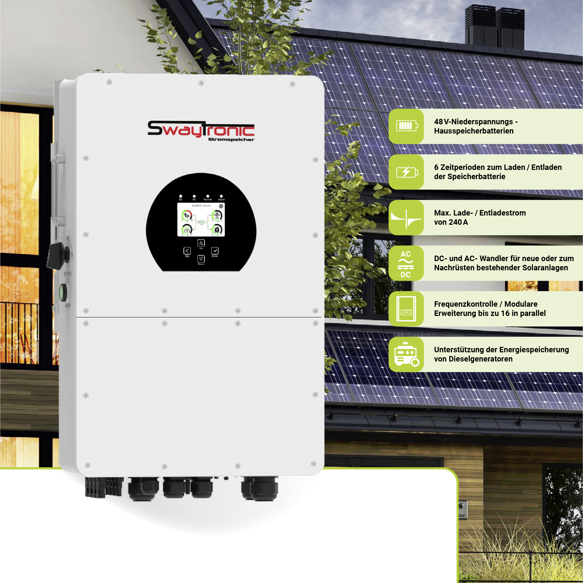 SWAYTRONIC 12KW SMART-Hybrid Inverter 3PH mit Notstrom-Funktion