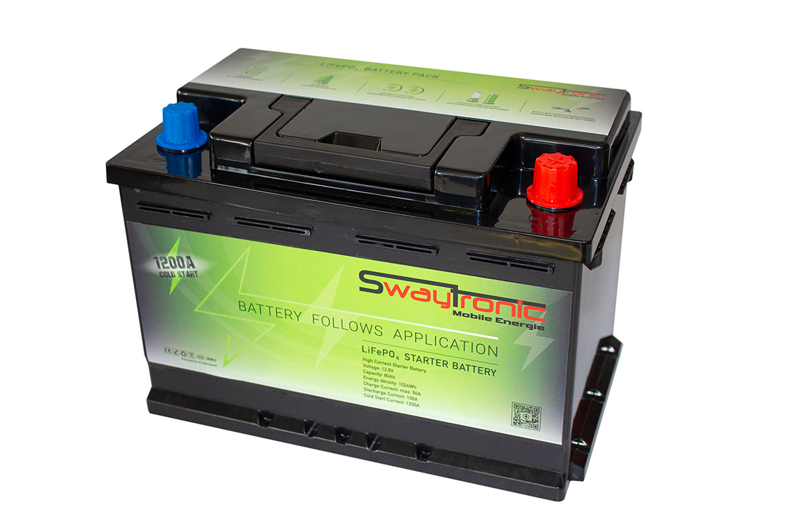 SWAYTRONIC LiFePO4 12.8V 80Ah Starter Battery