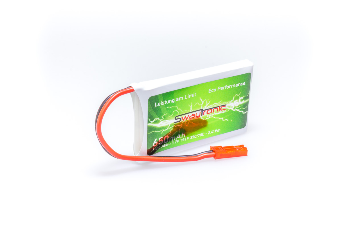 SWAYTRONIC LiPo 1S 3.7V 650mAh 35C/70C JST T2