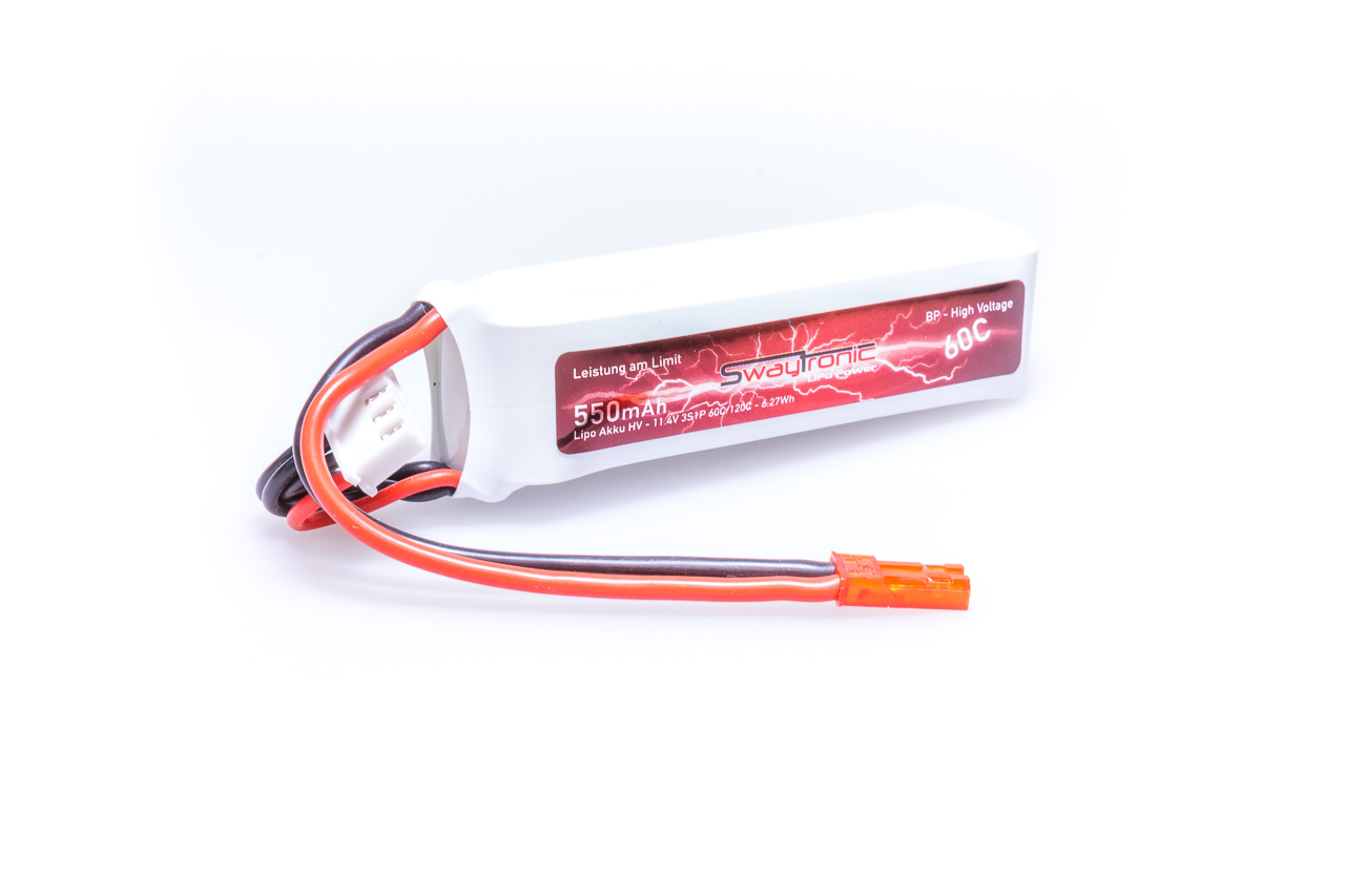 SWAYTRONIC LiPo 3SHV 11.4V 550mAh 60C/120C JST T2